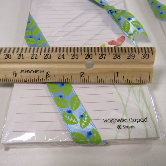 Bee & Butterfly (2) Note Pad w Magnets & Plastic Bookmark stationary shop list - Picture 9 of 11